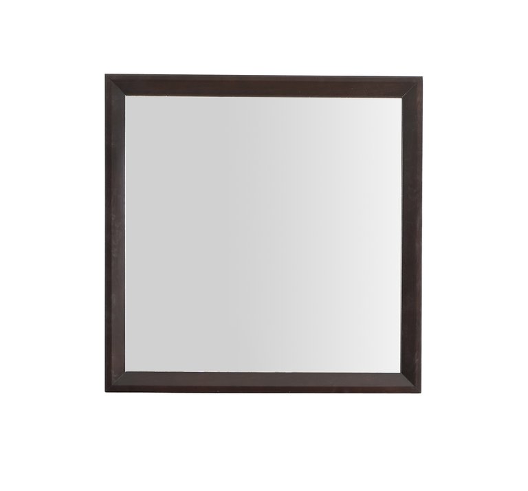 36 in. x 36 in. Classic Square Framed Dresser Mirror - Espresso