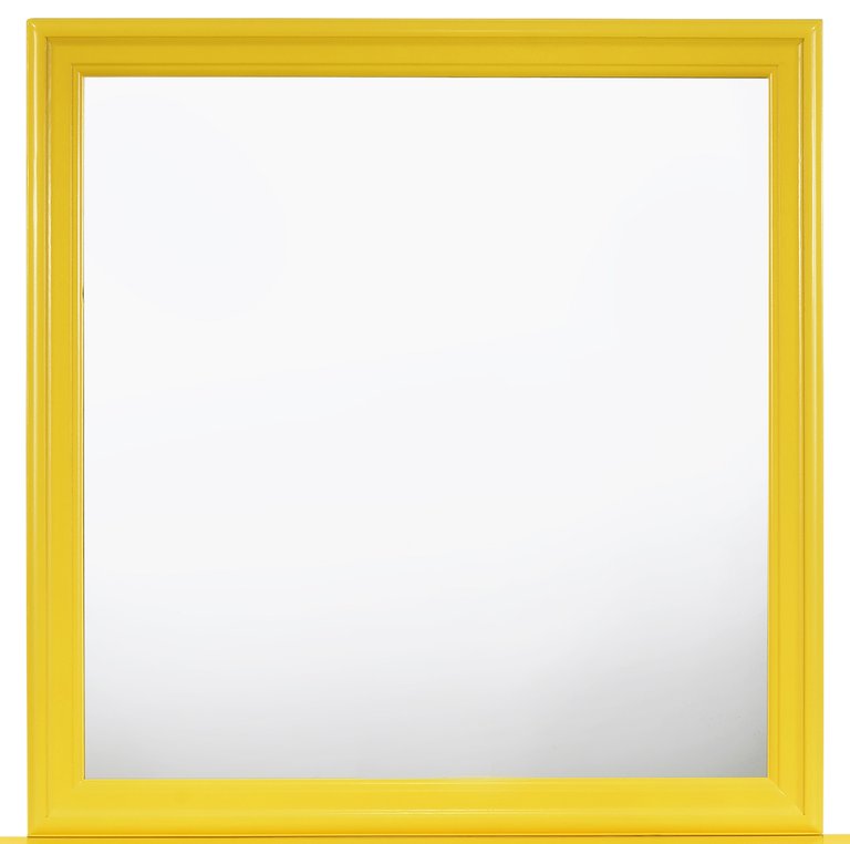 Classic Square Wood Framed Dresser Mirror 38" x 38" - Yellow