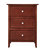 Daniel 3-Drawer Gray Nightstand - Cherry