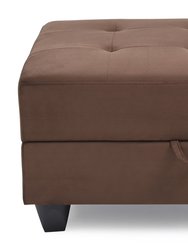 Gallant Chocolate Microfiber Upholstered Storage Ottoman - Chocolate