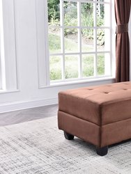 Gallant Chocolate Microfiber Upholstered Storage Ottoman