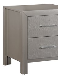 Glades 2-Drawer Silver Champagne Nightstand