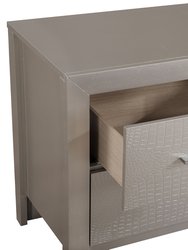 Glades 2-Drawer Silver Champagne Nightstand