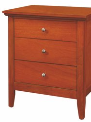 Hammond 3-Drawer Beige Nightstand - Oak