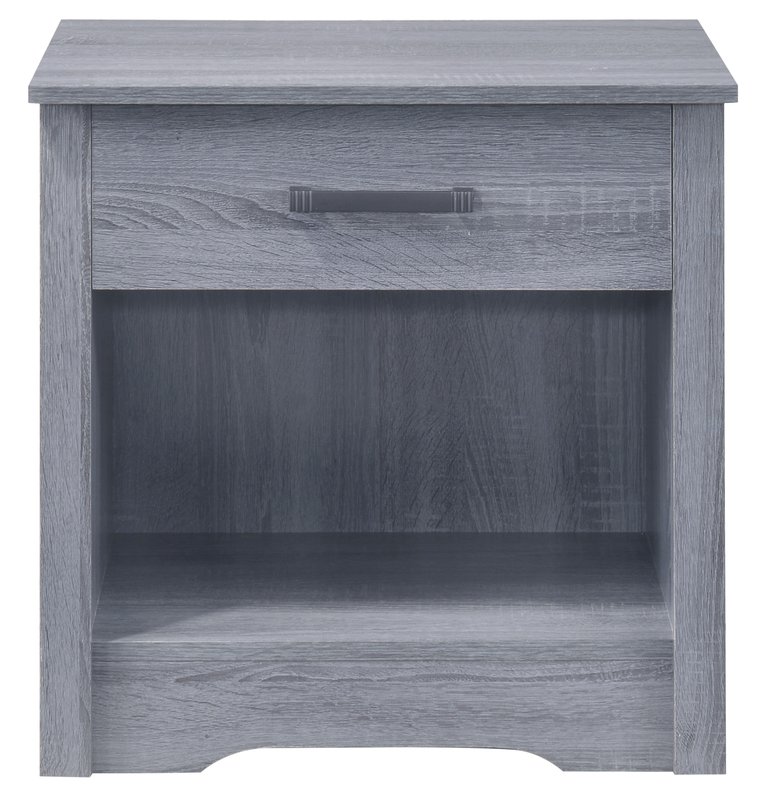 Hudson 1-Drawer Gray Nightstand - Gray