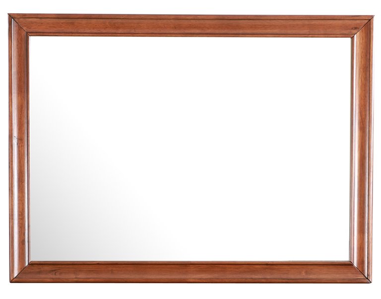Lavita Modern Rectangle Framed Dresser Mirror - Oak
