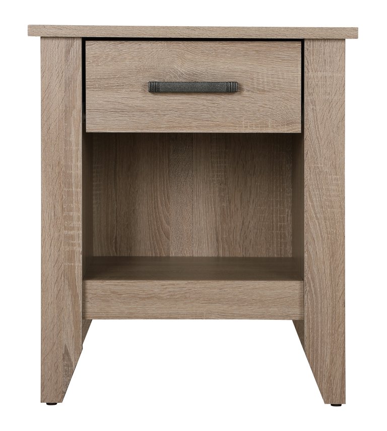 Lennox 1-Drawer Gray Nightstand - Sandalwood