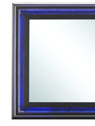 Lorana 38 in. x 38 in. Modern Square Framed Dresser Mirror - Metalic Black