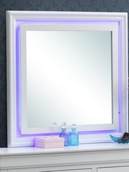 Lorana 38 in. x 38 in. Modern Square Framed Purple Dresser Mirror