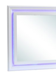 Lorana 38 in. x 38 in. Modern Square Framed Purple Dresser Mirror