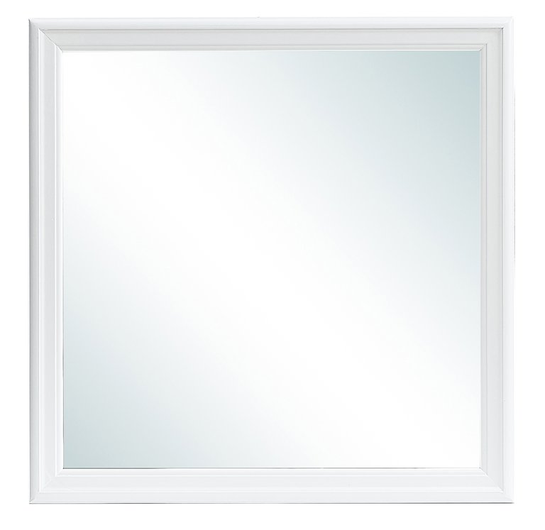 Lorana 38 in. x 38 in. Modern Square Framed Silver Champagne Dresser Mirror - Silver Champagne