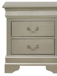 Louis Philippe 2-Drawer Nightstand - Silver Champagne