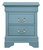 Louis Philippe 2-Drawer Silver Champagne Nightstand - Teal