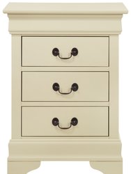 Louis Philippe 3-Drawer Nightstand - Beige