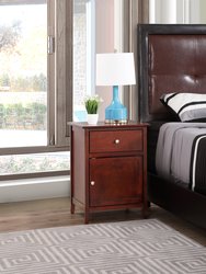 Lzzy 1-Drawer Beige Nightstand