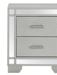 Madison 2-Drawer Silver Champagne Nightstand - Silver Champagne