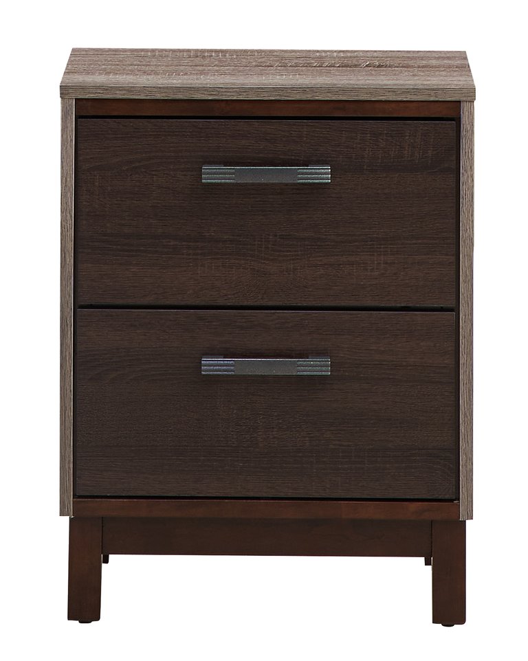 Magnolia 2-Drawer Brown Nightstand - Brown