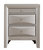 Marilla 3-Drawer Black Nightstand - Silver Champagne