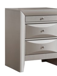 Marilla 3-Drawer Black Nightstand