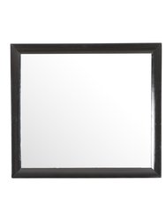Marilla 35 in. x 39 in. Modern Rectangle Framed Dresser Mirror - Black