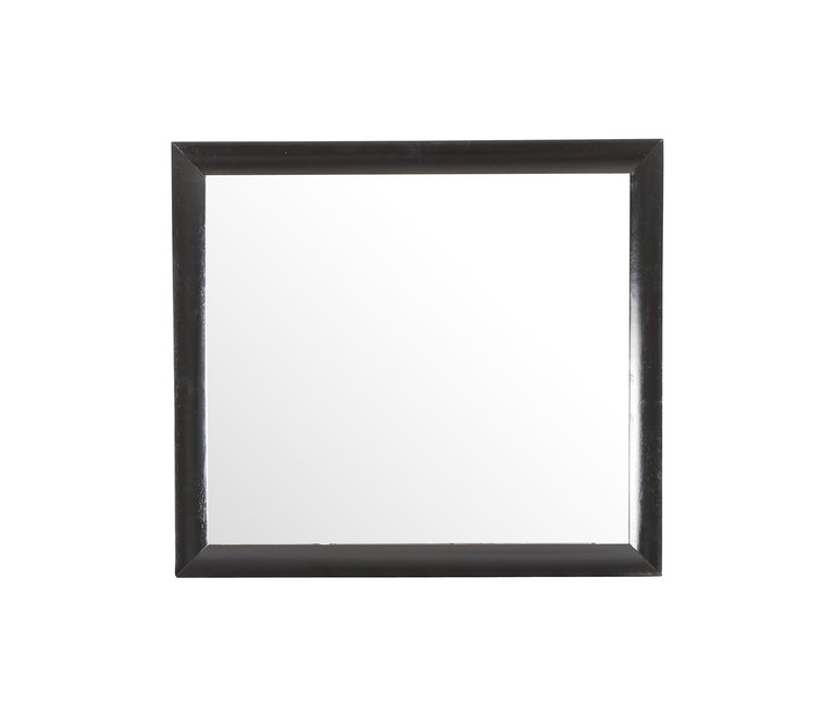 Marilla 35 in. x 39 in. Modern Rectangle Framed Dresser Mirror - Black