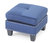 Nailer Navy Blue Twill Upholstered Ottoman