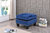 Nailer Navy Blue Twill Upholstered Ottoman