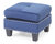 Nailer Navy Blue Twill Upholstered Ottoman