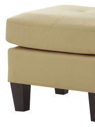 Newbury Faux Leather Upholstered Ottoman - Beige