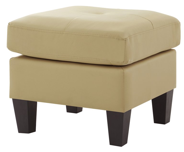 Newbury Faux Leather Upholstered Ottoman - Beige