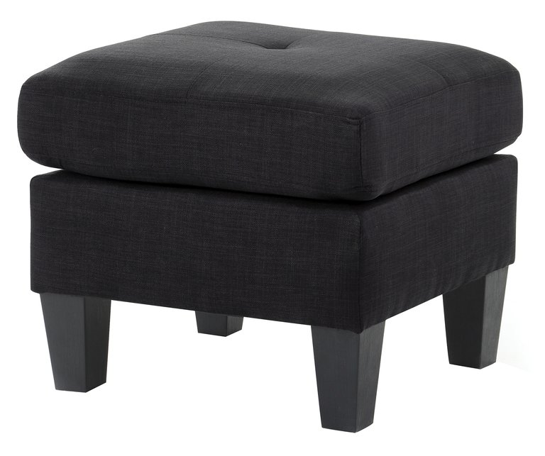 Newbury Polyester Upholstered Ottoman - Black