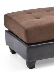 Pounder Chocolate Faux Leather Upholstered Ottoman