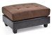 Pounder Chocolate Faux Leather Upholstered Ottoman