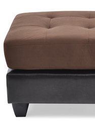 Pounder Chocolate Faux Leather Upholstered Ottoman - Chocolate