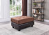 Pounder Chocolate Faux Leather Upholstered Ottoman