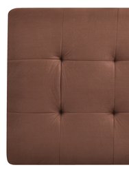 Pounder Chocolate Faux Leather Upholstered Ottoman