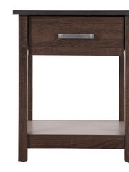 Salem 1-Drawer Gray Nightstand - Wenge