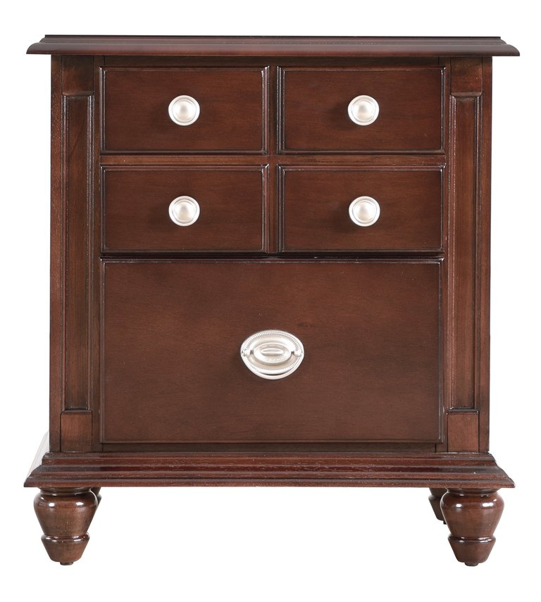 Summit 5-Drawer Nightstand - Cappuccino