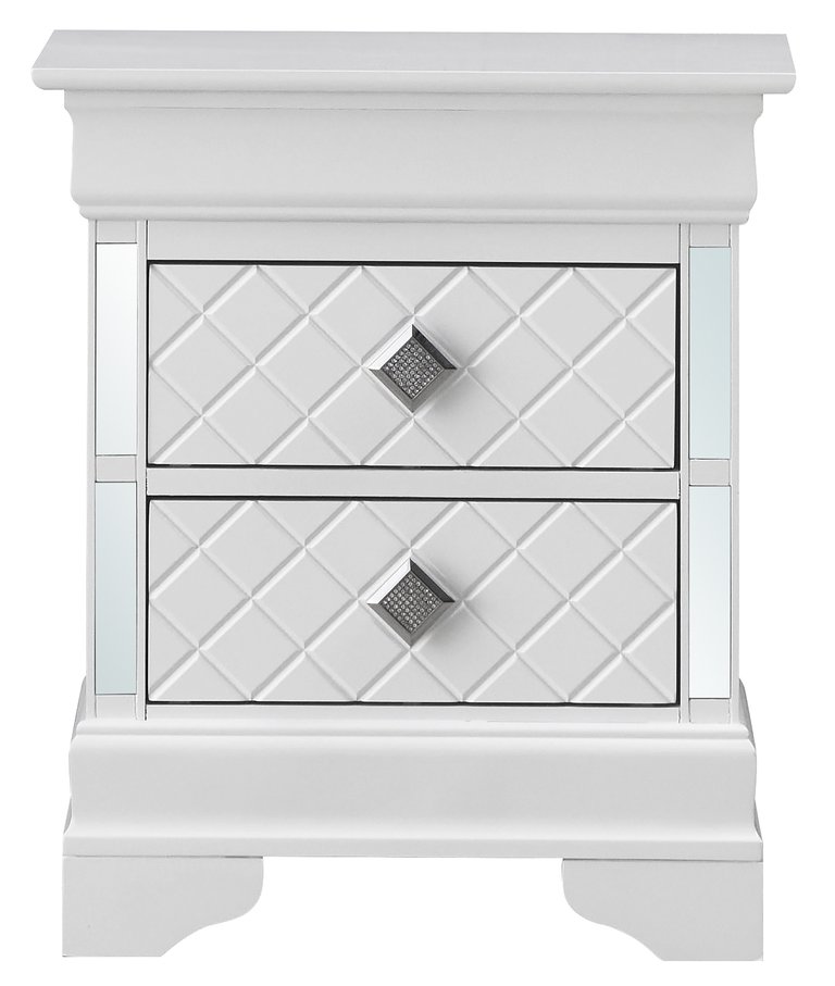 Verona 2-Drawer Nightstand - Silver