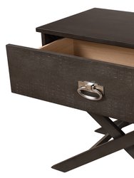 Xavier 1-Drawer Gray Nightstand