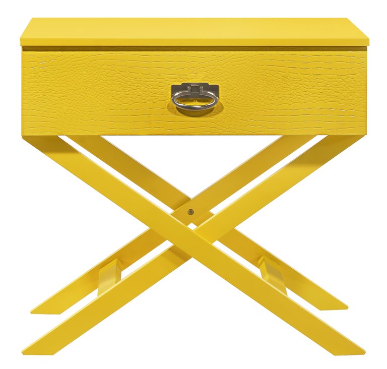 Xavier 1-Drawer Nightstand - Yellow