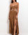 Beaded Seashell Cut-Out Maxi Dress In Almond - Almond