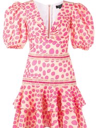 Bossa Lace Trim Mini Dress - Pink