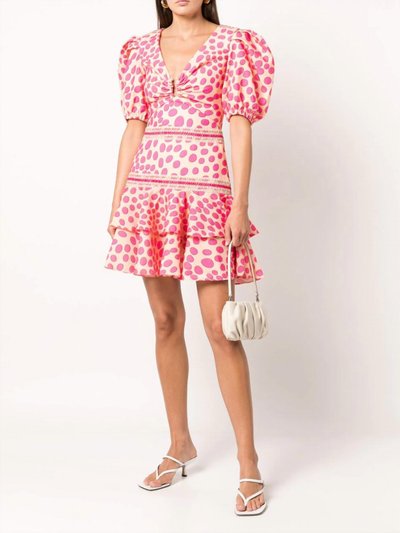 Pat Bo Bossa Lace Trim Puff Sleeve Layered Mini Dress product