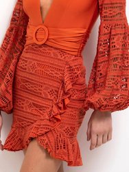 Crochet Plunge Mini Dress