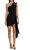 Flower Applique Mini Dress - Black