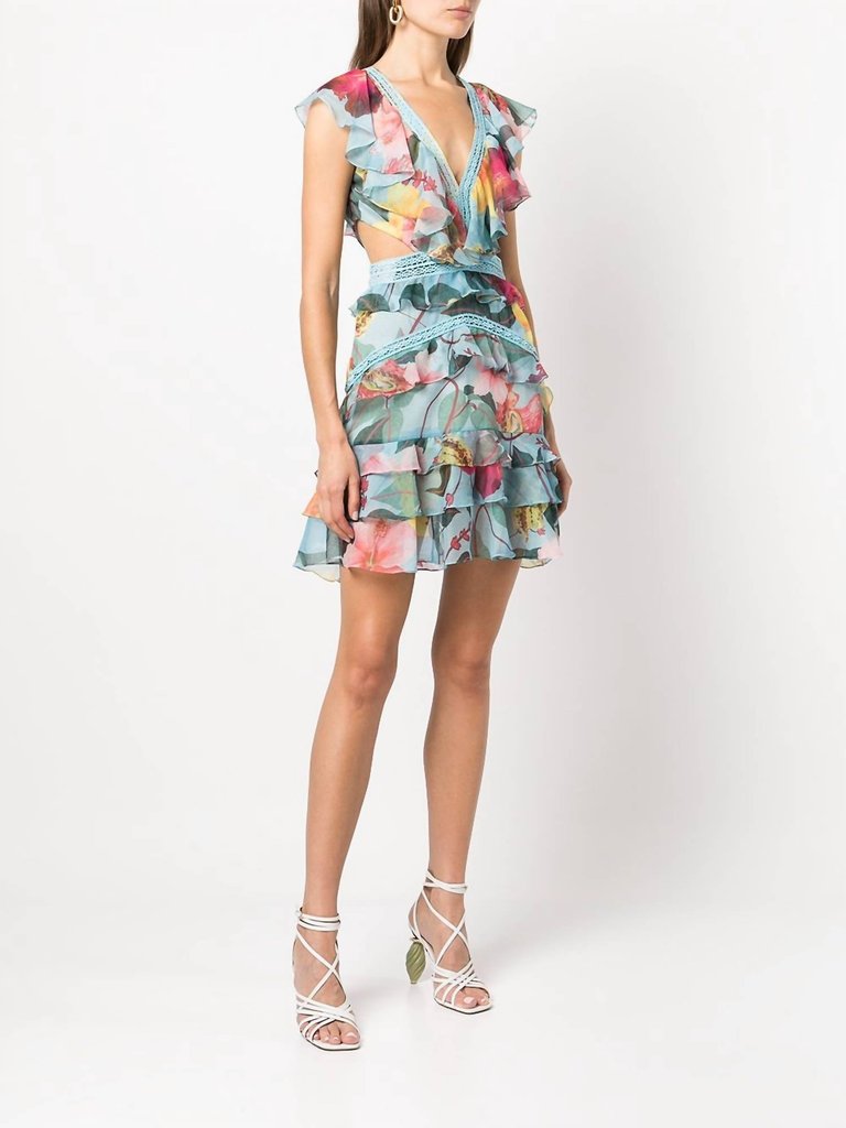 Hibiscus Cutout Mini Dress