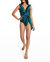 Plunge Ruffle One-Piece Swimsuit - Palace Green