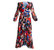 Protea Beaded Tie-Front Waist Long Sleeve Robe Maxi Dress