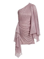 Women'S One-Shoulder Metallic Mini Dress